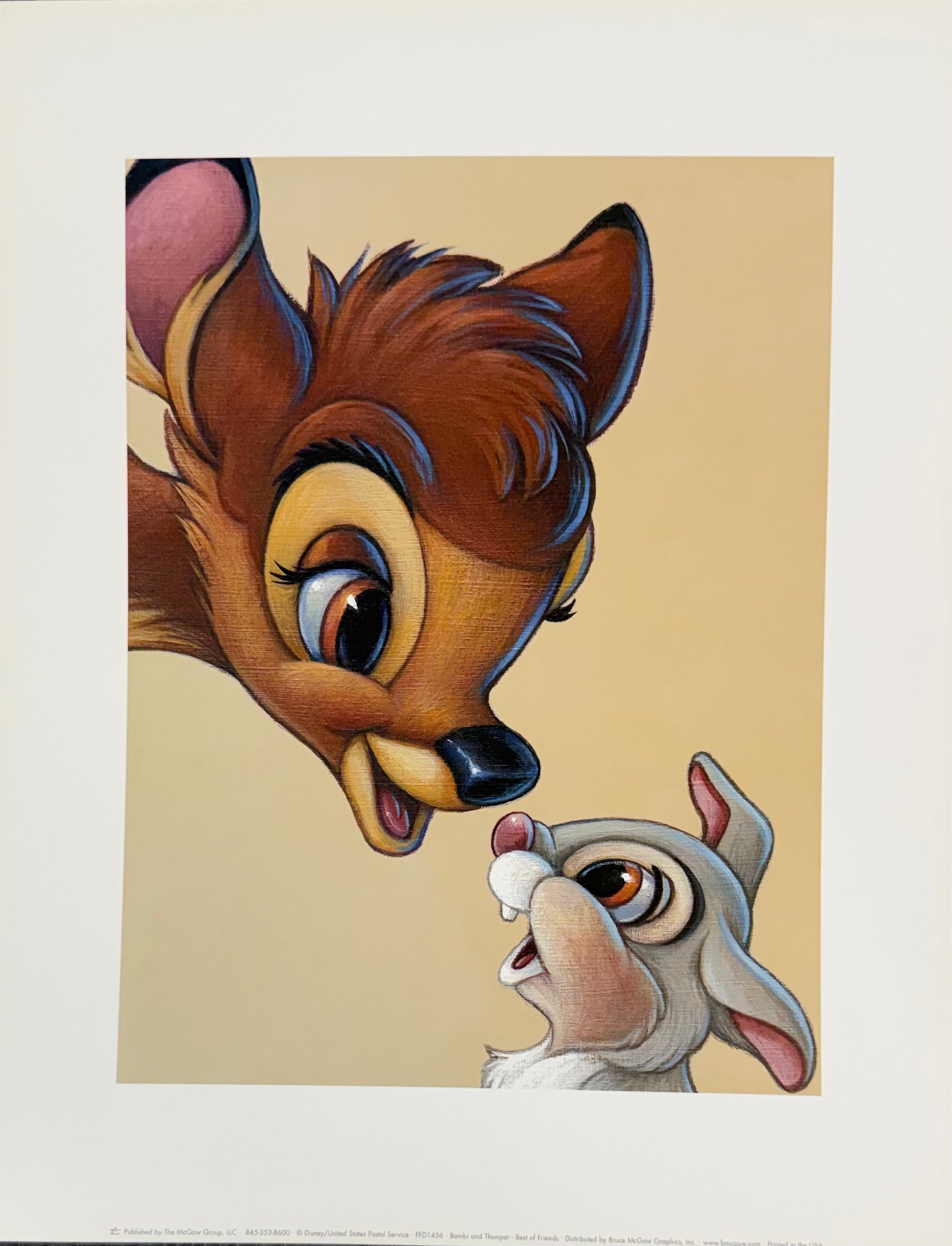 Bambi and Thumper best of friends share a playful moment, highlighting their heartwarming friendship.